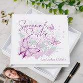 Personalised Special Sister Pink & Purple Butterfly Gift Photo Album