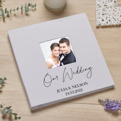 Personalised Self Adhesive Hardcover Large Linen Wedding Photo Album