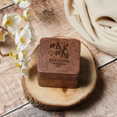 Personalised Mr & Mrs Wedding Ring Box Holder for 2 Rings