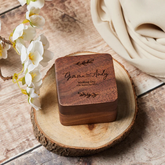 Personalised Wedding Ring Box Holder for 2 Rings With Hearts