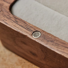 Personalised Square Wedding Ring Box Holder for 2 Rings With Wreath