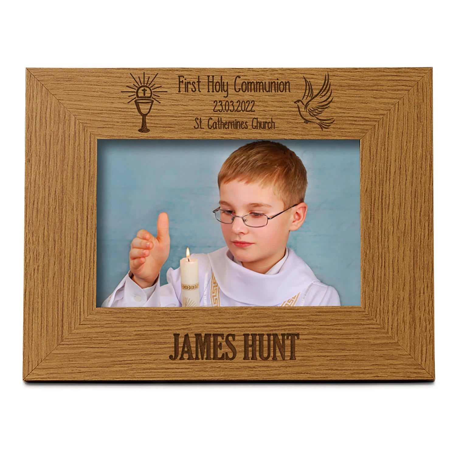 Personalised First Holy Communion Photo Frame Gift with Holy Host ukgiftstoreonline