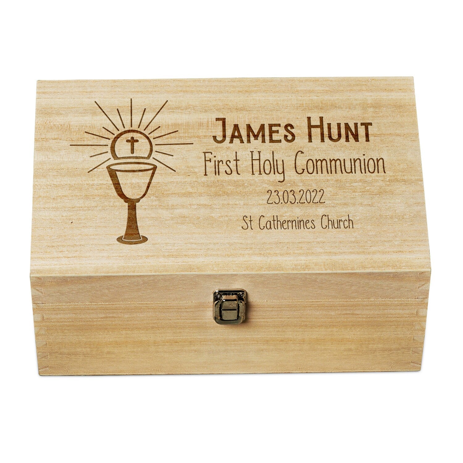 Personalised Communion Memory Keepsake Box With Holy Host ukgiftstoreonline