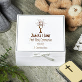 Personalised Holy Communion White Keepsake Box With Host Design ukgiftstoreonline