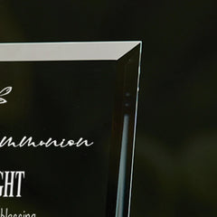 First Holy Communion Sentiment Personalised Glass Plaque Gift Leaf Design ukgiftstoreonline