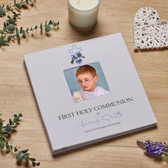 Personalised Communion Keepsake Plaque Gift With Green Floral Cross ukgiftstoreonline