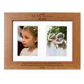 First Holy Communion Photo Frame Portrait Double 6x4 Inch Brown Personalised ukgiftstoreonline