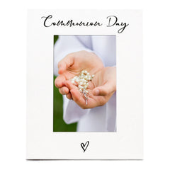 White 6x4 Portrait Picture Photo Frame Communion Day Heart ukgiftstoreonline