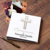 Personalised Communion Photo Album Gift With Silver Cross ukgiftstoreonline