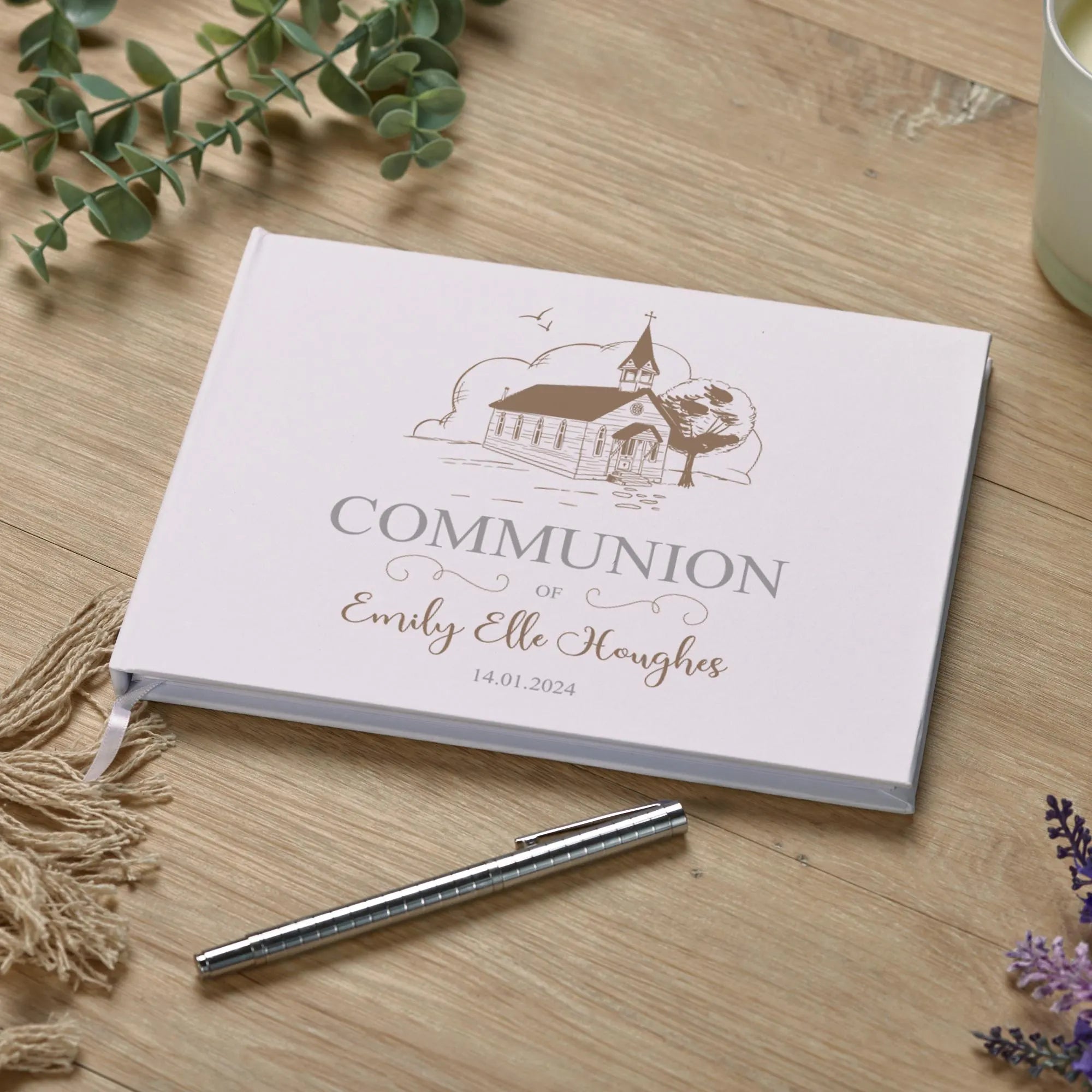 Personalised First Holy Communion Guest Book With Church ukgiftstoreonline