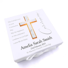 Personalised Communion Keepsake Memory Box Gift With Marble Cross ukgiftstoreonline
