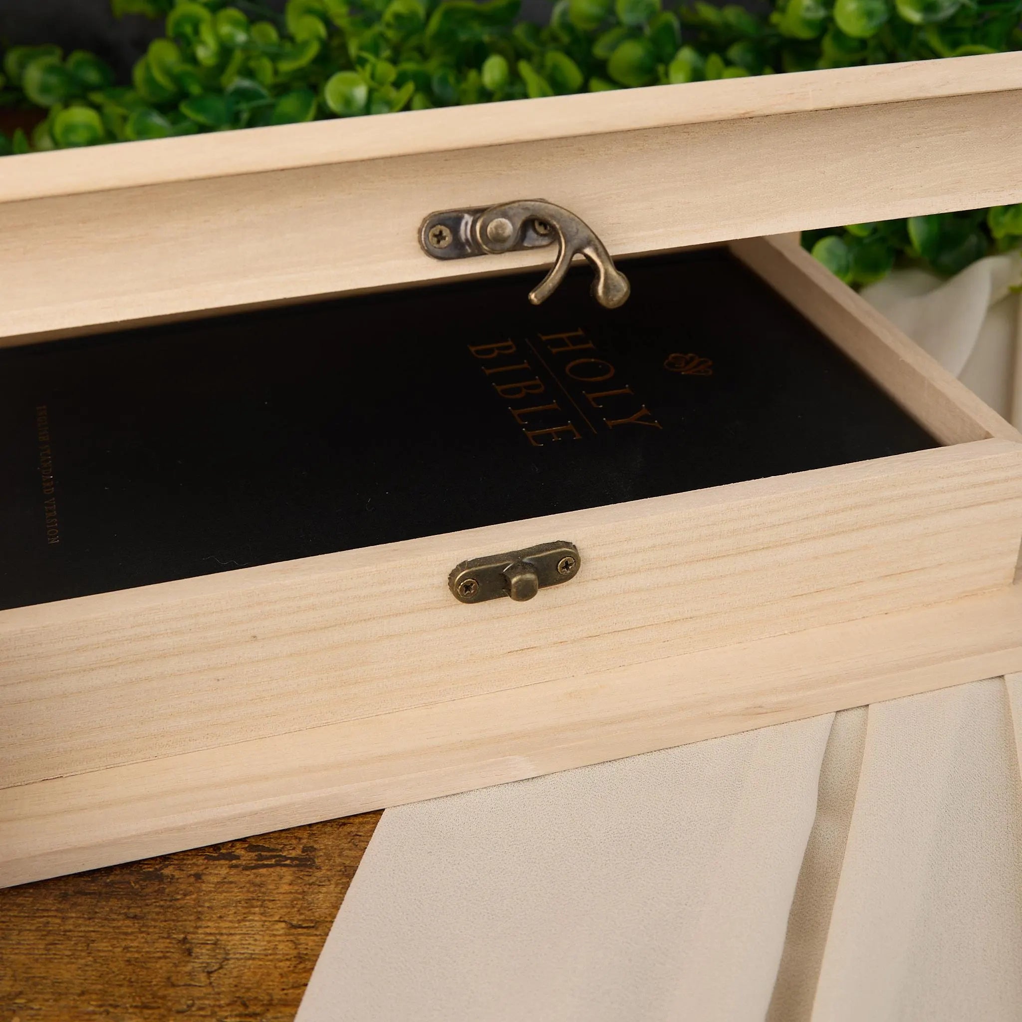 Personalised Communion Wooden Keepsake Memory Book Pink Cross ukgiftstoreonline