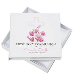 Personalised Communion 6x4" Slip in Photo Album Gift With Pink Cross ukgiftstoreonline