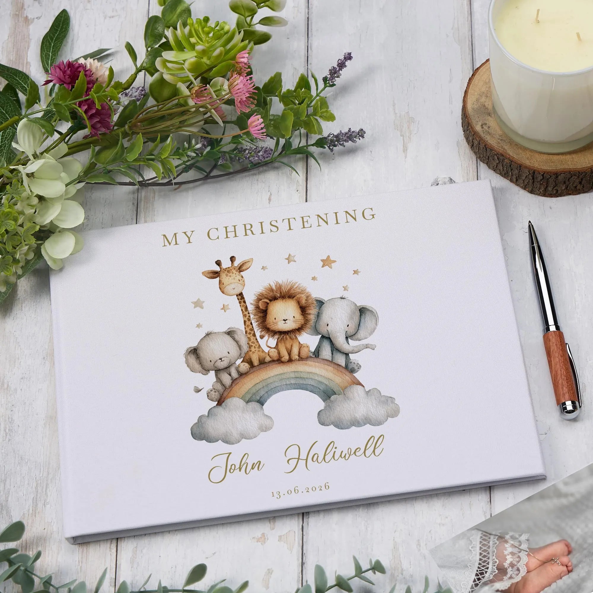 Personalised Large Christening-Baptism-Confirmation-First Holy Communion Memory Book A4 Guest Message Book ukgiftstoreonline