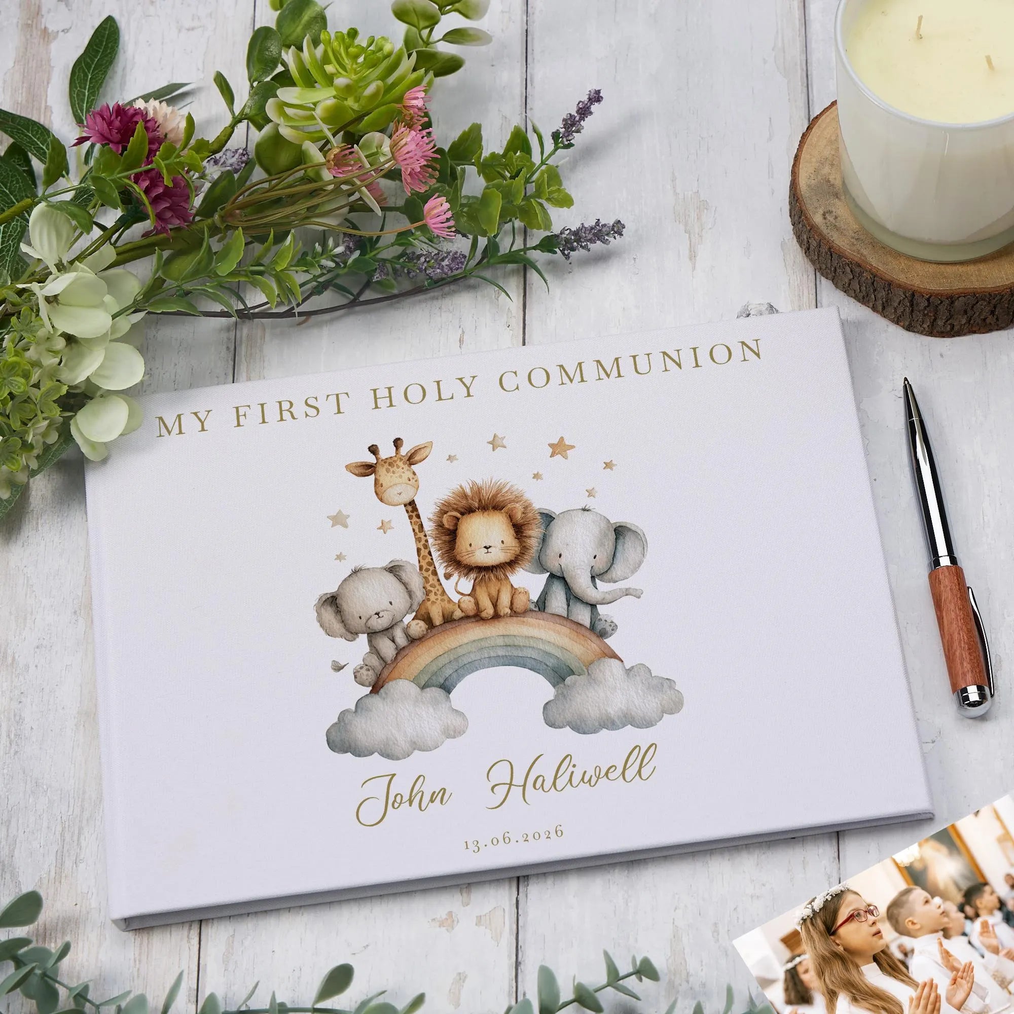 Personalised Large Christening-Baptism-Confirmation-First Holy Communion Memory Book A4 Guest Message Book ukgiftstoreonline