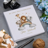 Large Personalised Book Bound My Christening-Baptism-First Holy Communion-Confirmation Memory Book Safari Animals Design Photo Album ukgiftstoreonline