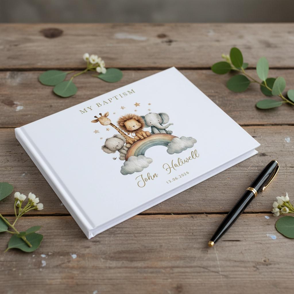 Personalised Christening-Baptism-Confirmation-First Holy Communion Guest Book ukgiftstoreonline