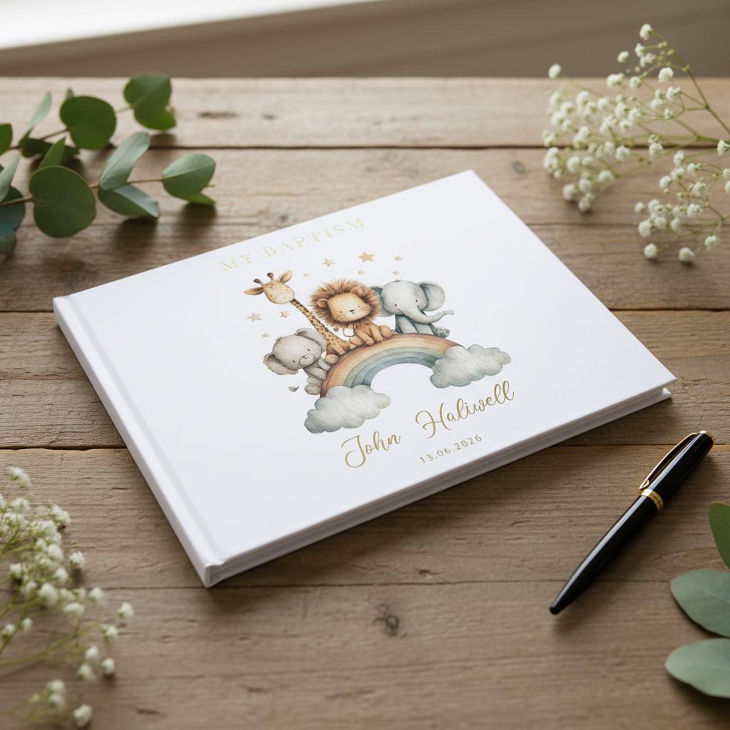 Personalised Christening-Baptism-Confirmation-First Holy Communion Guest Book ukgiftstoreonline