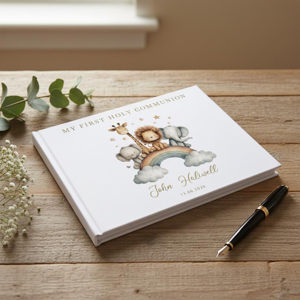 Personalised Christening-Baptism-Confirmation-First Holy Communion Guest Book ukgiftstoreonline