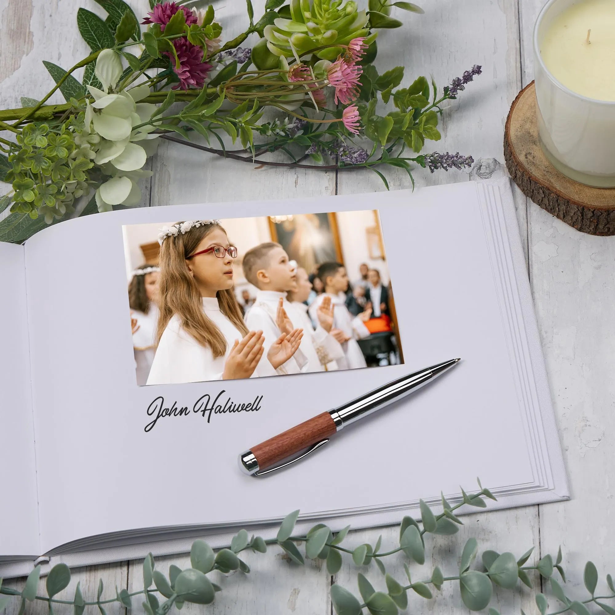 Personalised Large Christening-Baptism-Confirmation-First Holy Communion Memory Book A4 Guest Message Book ukgiftstoreonline