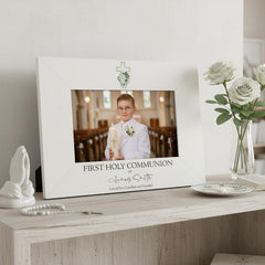 Personalised First Holy Communion Photo Frame With Green Cross Gift ukgiftstoreonline