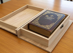 Personalised First Communion Gift Engraved Wooden Keepsake Memory Book Shape Box For Photos etc ukgiftstoreonline