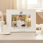 Personalised First Holy Communion Gift Photo Frame With Blue Cross for Boy ukgiftstoreonline