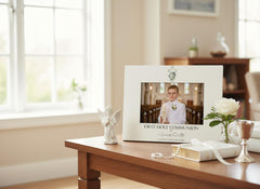 Personalised First Holy Communion Photo Frame With Green Cross Gift ukgiftstoreonline