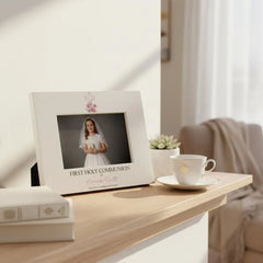 Personalised First Holy Communion Photo Frame Memory Keepsake Gift With Pink Cross ukgiftstoreonline