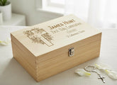 Personalised Communion Memory Keepsake Box With Floral Cross ukgiftstoreonline