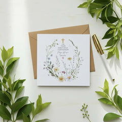 Personalised Luxury Linen First Holy Communion Card - Custom Name & Date, Catholic Card for Girl ukgiftstoreonline