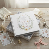 Personalised Christening Baptism Communion, Delicate Floral Design Photo Album In Gift Box ukgiftstoreonline