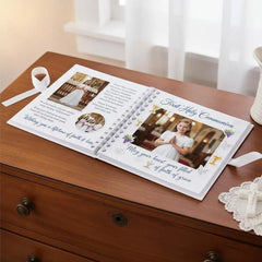 Personalised Christening Baptism Communion or Confirmation Delicate Floral Design Guestbook Scrapbook Photo Album