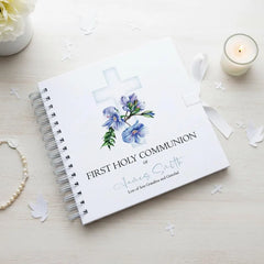 Personalised First Holy Communion Blue Cross Guestbook Scrapbook Photo Album ukgiftstoreonline