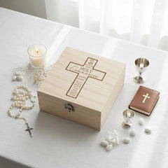 Personalised Wooden First Holy Communion Keepsake Memory Box Engraved ukgiftstoreonline