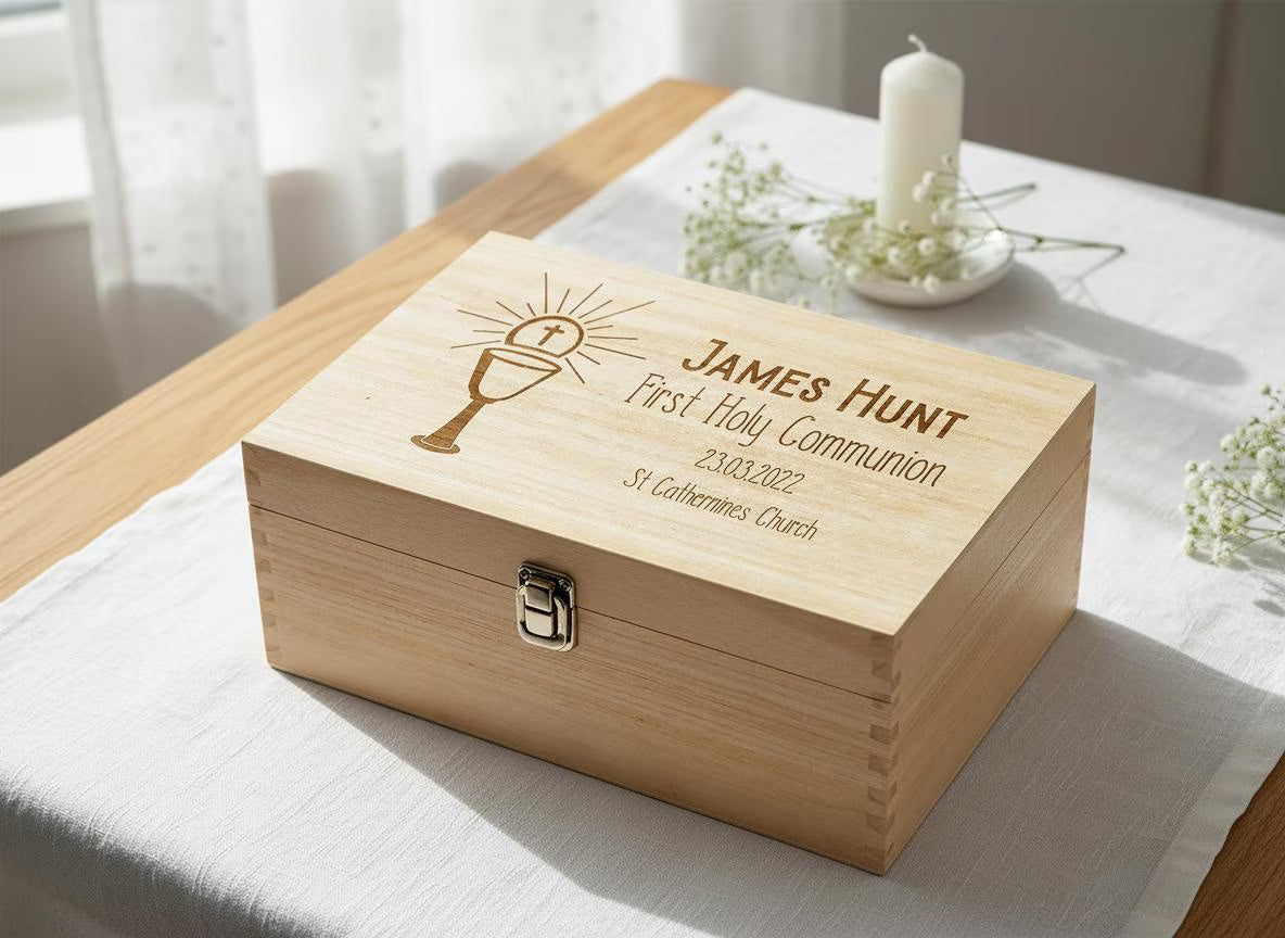 Personalised Communion Memory Keepsake Box With Holy Host ukgiftstoreonline