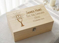 Personalised Communion Memory Keepsake Box With Holy Host ukgiftstoreonline