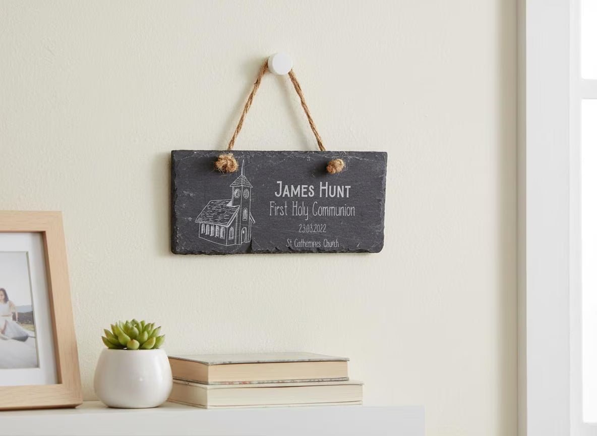 Personalised First Holy Communion Engraved Slate Stone Gift ukgiftstoreonline
