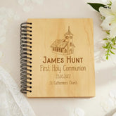 Personalised First Holy Communion Engraved Wooden Photo Album Church Design ukgiftstoreonline