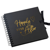 Happily Ever After Black Love Scrapbook Photo album or Guest Book Gold Script