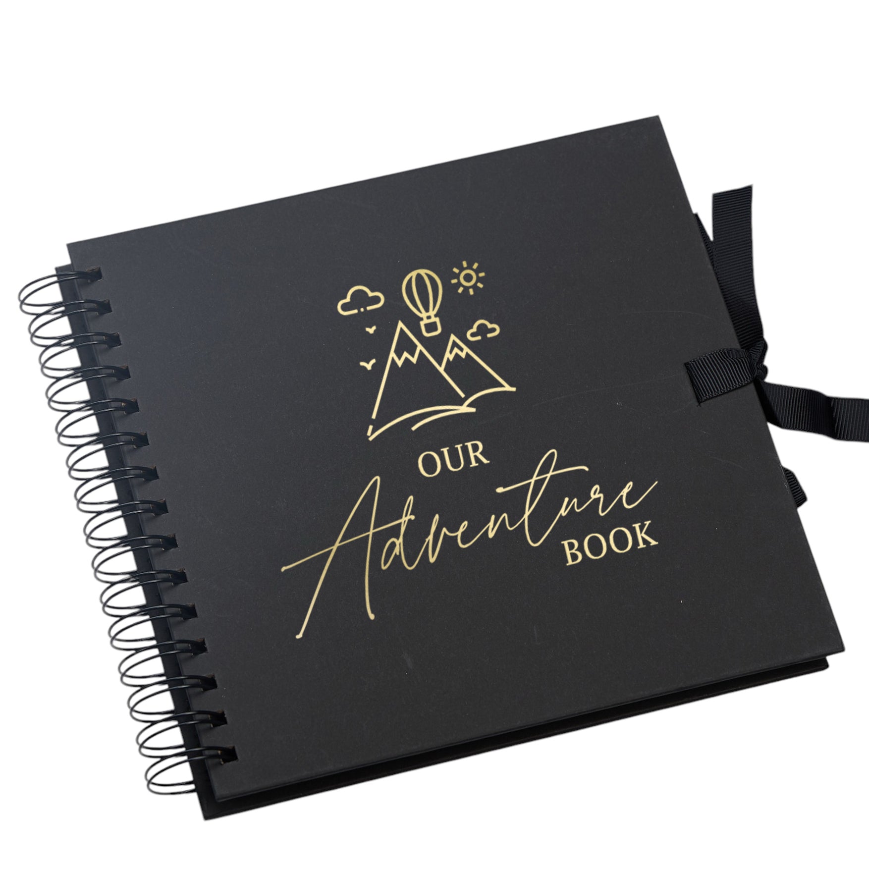 Our Adventure Book Black Scrapbook Photo album Gold Script Adventures Photo Album ukgiftstoreonline