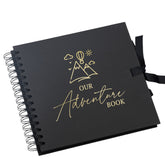 Our Adventure Book Black Scrapbook Photo album Gold Script
