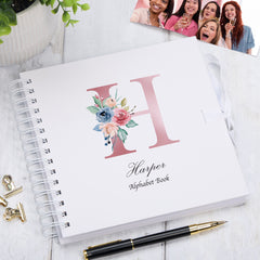 Personalised Pink Letter Monogram Scrapbook Photo Album