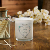 Personalised Wedding Day Candle Gift With Blue Floral Heart