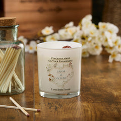 Personalised Candle Gift For Engagement Couple With Watercolour Heart