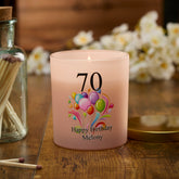 Beautiful Pink Happy Birthday Jar Candle Gift Any Age and Name Gift For Her