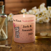 Beautiful Pink Personalised First Valentines Jar Candle Gift