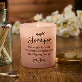 Beautiful Pink Personalised Love Sentiment Jar Candle Gift For Her personalised Candle Lights ukgiftstoreonline