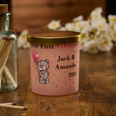 Beautiful Pink Personalised First Valentines Jar Candle Gift