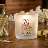 Personalised Large Double Wick Birthday Candle Gift With Balloons Any Age and Name